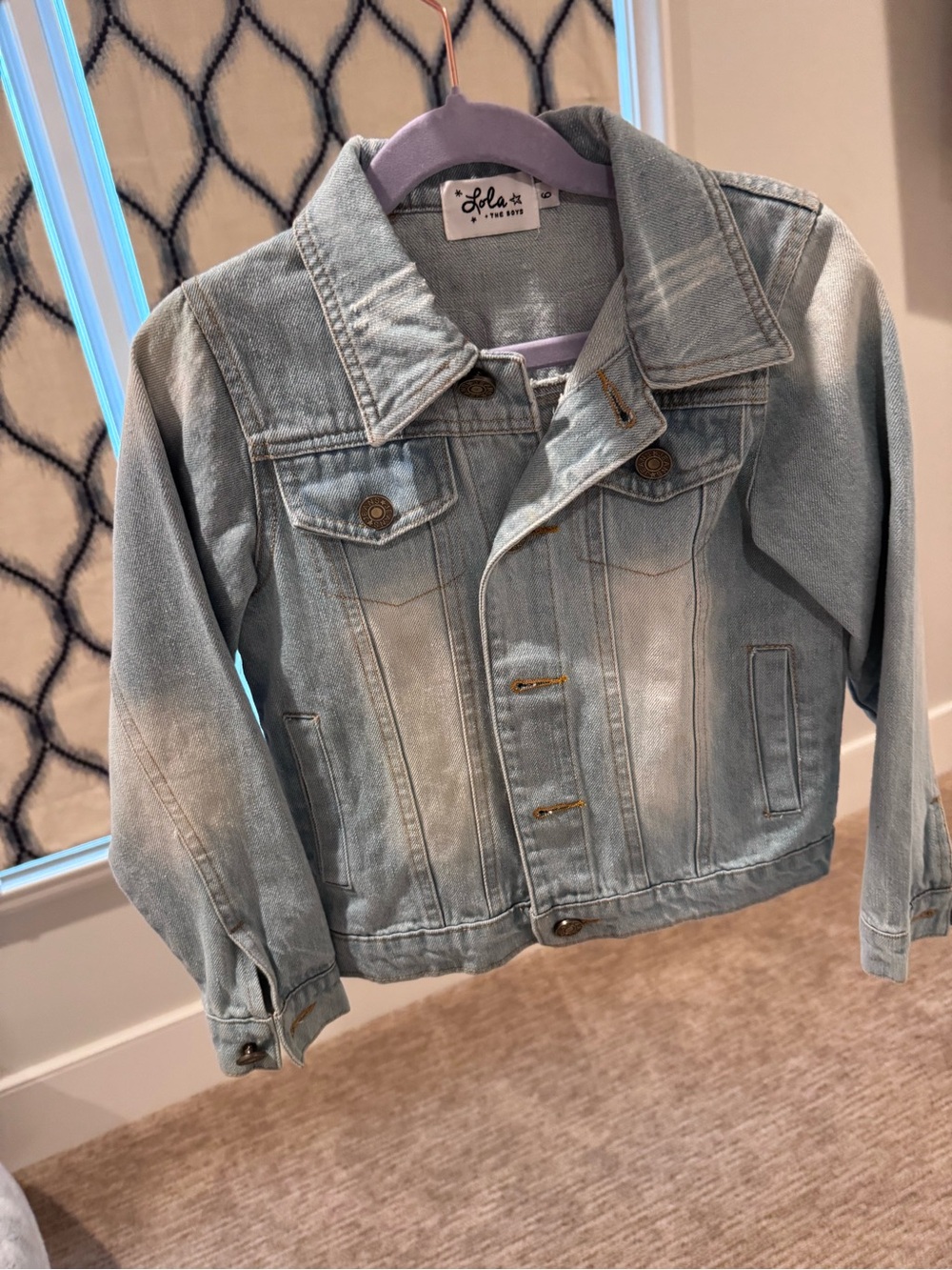 Lola + The Boys Light Wash Denim Jacket - Pale Blue